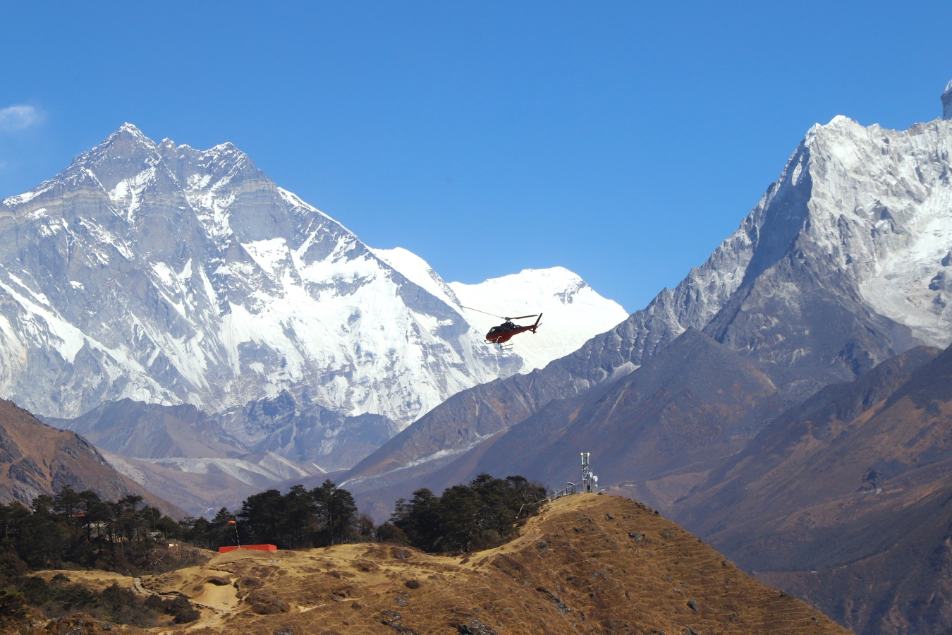 Everest Region Heli Tour Landing at Kalapattar